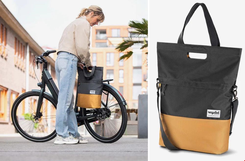 Fietstas shopper, zo mooi en handig Fietstas shopper, zo mooi en handig